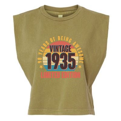 90 Years Of Being Awesome 1935 Limited Edition Vintage Retro Garment-Dyed Women's Muscle Tee