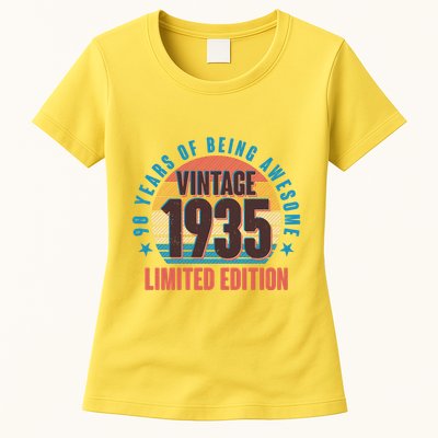 90 Years Of Being Awesome 1935 Limited Edition Vintage Retro Womens T-Shirt