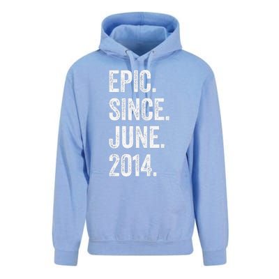 9 Years Old Epic Since June 2014 9th Birthday Unisex Surf Hoodie