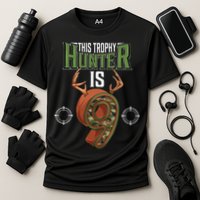 9 Year Old Hunting 9th Birthday Party Deer Hunter Cooling Performance Crew T-Shirt