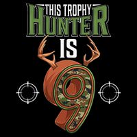 9 Year Old Hunting 9th Birthday Party Deer Hunter Cooling Performance Crew T-Shirt