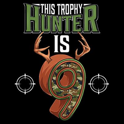 9 Year Old Hunting 9th Birthday Party Deer Hunter T-Shirt