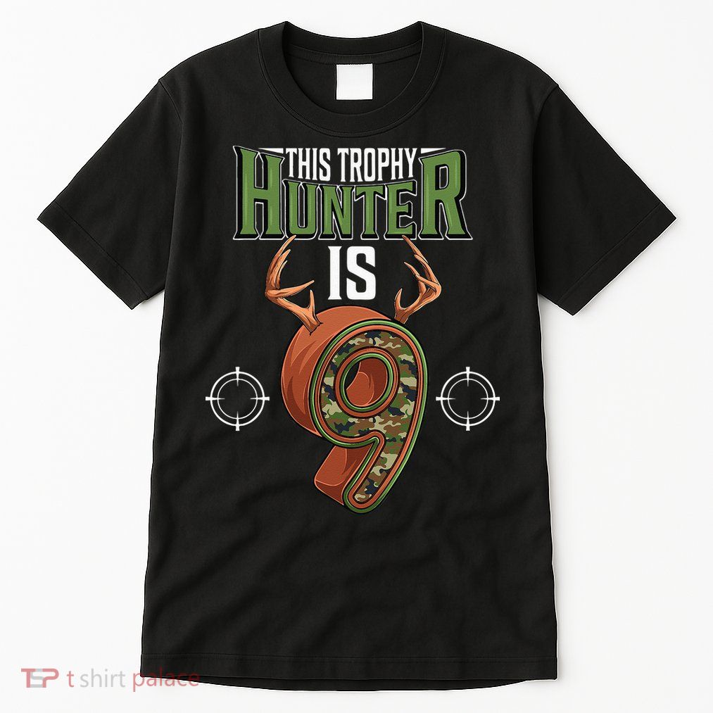 9 Year Old Hunting 9th Birthday Party Deer Hunter Tall T-Shirt