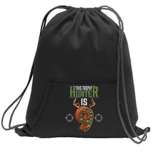 9 Year Old Hunting 9th Birthday Party Deer Hunter Sweatshirt Cinch Pack Bag