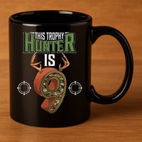 9 Year Old Hunting 9th Birthday Party Deer Hunter 11oz C Handle Ceramic Mug