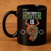 9 Year Old Hunting 9th Birthday Party Deer Hunter 11oz C Handle Ceramic Mug