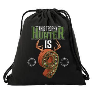 9 Year Old Hunting 9th Birthday Party Deer Hunter Drawstring Bag