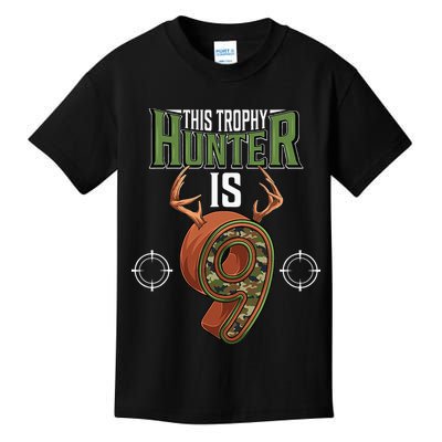 9 Year Old Hunting 9th Birthday Party Deer Hunter Kids T-Shirt