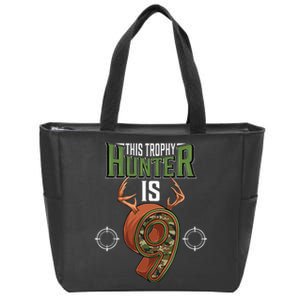 9 Year Old Hunting 9th Birthday Party Deer Hunter Zip Tote Bag