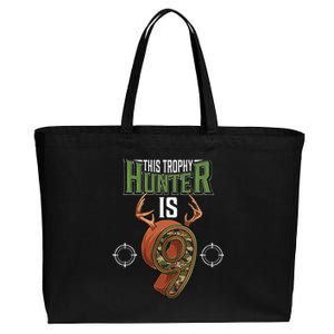 9 Year Old Hunting 9th Birthday Party Deer Hunter Cotton Canvas Jumbo Tote