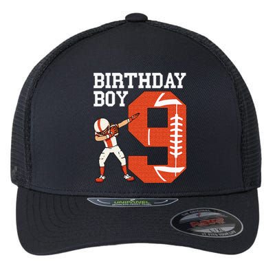 9 Years Old Boy Football Player 9th Football Birthday Flexfit Unipanel Trucker Cap