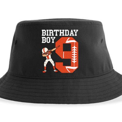 9 Years Old Boy Football Player 9th Football Birthday Sustainable Bucket Hat