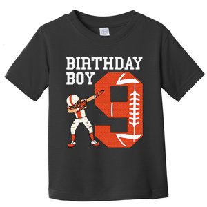 9 Years Old Boy Football Player 9th Football Birthday Toddler T-Shirt