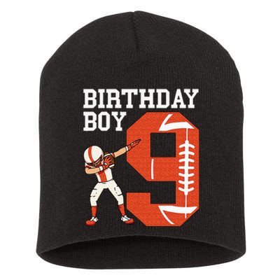 9 Years Old Boy Football Player 9th Football Birthday Short Acrylic Beanie