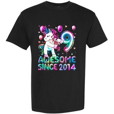 9 Years Old Unicorn Flossing 9th Birthday Girl Unicorn Party Garment-Dyed Heavyweight T-Shirt