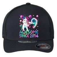 9 Years Old Unicorn Flossing 9th Birthday Girl Unicorn Party Flexfit Unipanel Trucker Cap