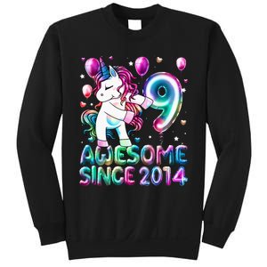 9 Years Old Unicorn Flossing 9th Birthday Girl Unicorn Party Sweatshirt