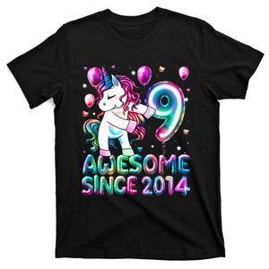 9 Years Old Unicorn Flossing 9th Birthday Girl Unicorn Party T-Shirt