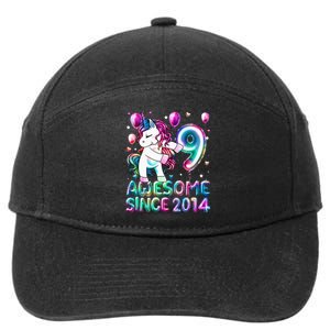 9 Years Old Unicorn Flossing 9th Birthday Girl Unicorn Party 7-Panel Snapback Hat