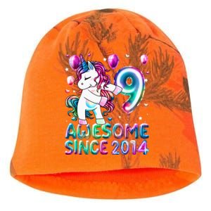 9 Years Old Unicorn Flossing 9th Birthday Girl Unicorn Party Kati - Camo Knit Beanie