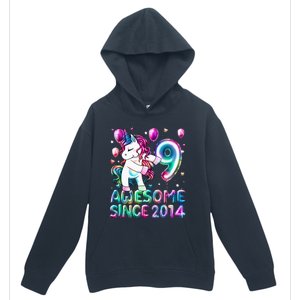 9 Years Old Unicorn Flossing 9th Birthday Girl Unicorn Party Urban Pullover Hoodie