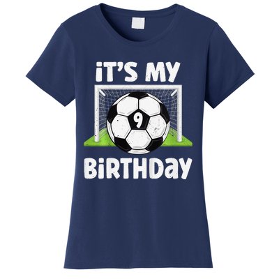 9 Years Old Soccer 9th Birthday Player Bday Party Women's T-Shirt