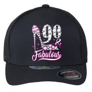 90 Years Old Gifts 90 & Fabulous 90th Birthday Pink Diamond Flexfit Unipanel Trucker Cap