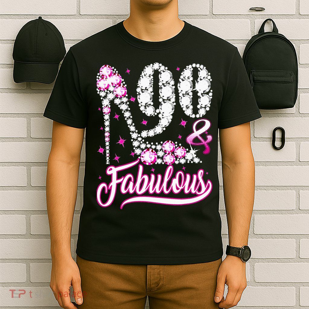 90 Years Old Gifts 90 & Fabulous 90th Birthday Pink Diamond T-Shirt