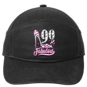 90 Years Old Gifts 90 & Fabulous 90th Birthday Pink Diamond 7-Panel Snapback Hat