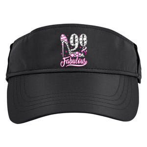 90 Years Old Gifts 90 & Fabulous 90th Birthday Pink Diamond Adult Drive Performance Visor