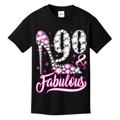 90 Years Old Gifts 90 & Fabulous 90th Birthday Pink Diamond Kids T-Shirt