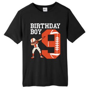 9 Years Old Football Player 9th Football Birthday Tall Fusion ChromaSoft Performance T-Shirt