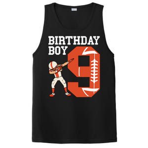 9 Years Old Football Player 9th Football Birthday PosiCharge Competitor Tank