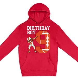 9 Years Old Football Player 9th Football Birthday Premium Pullover Hoodie