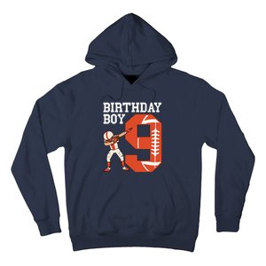 9 Years Old Football Player 9th Football Birthday Hoodie