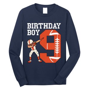 9 Years Old Football Player 9th Football Birthday Long Sleeve Shirt