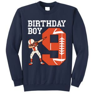 9 Years Old Football Player 9th Football Birthday Sweatshirt