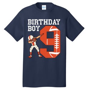 9 Years Old Football Player 9th Football Birthday Tall T-Shirt