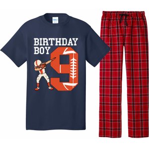 9 Years Old Football Player 9th Football Birthday Pajama Set