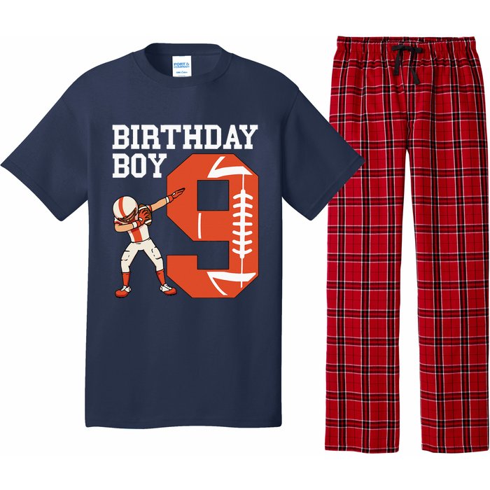 9 Years Old Football Player 9th Football Birthday Pajama Set