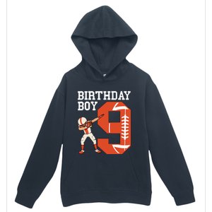 9 Years Old Football Player 9th Football Birthday Urban Pullover Hoodie