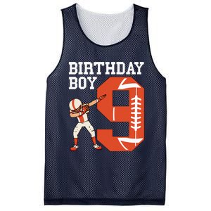 9 Years Old Football Player 9th Football Birthday Mesh Reversible Basketball Jersey Tank