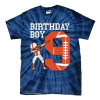 9 Years Old Football Player 9th Football Birthday Tie-Dye T-Shirt