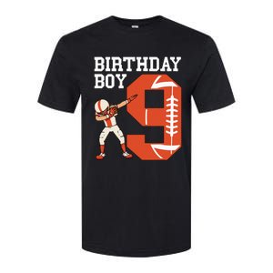 9 Years Old Football Player 9th Football Birthday Softstyle CVC T-Shirt