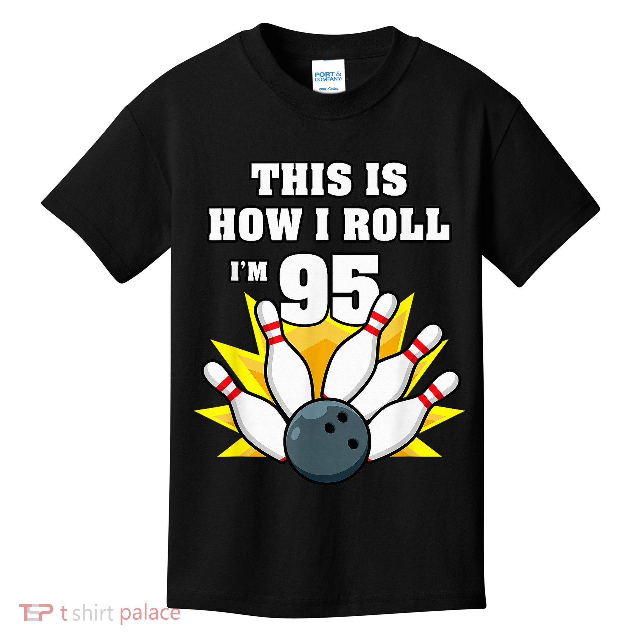 95 Year Old Bowler Bowling 95th Birthday Game Lover Kids T-Shirt