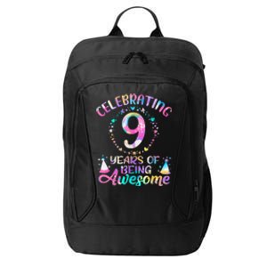 9 Years Of Being Awesome 9 Years Old 9th Birthday Tie Dye City Backpack