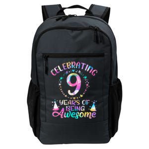 9 Years Of Being Awesome 9 Years Old 9th Birthday Tie Dye Daily Commute Backpack