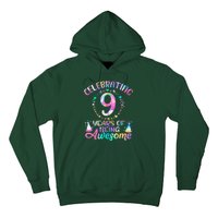 9 Years Of Being Awesome 9 Years Old 9th Birthday Tie Dye Hoodie