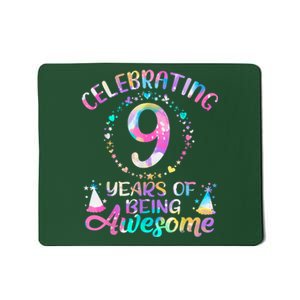 9 Years Of Being Awesome 9 Years Old 9th Birthday Tie Dye Mousepad