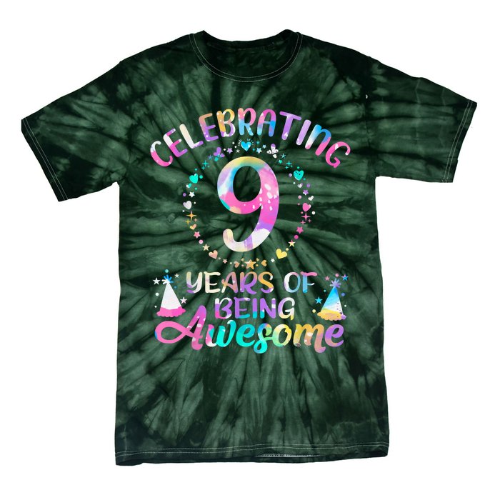 9 Years Of Being Awesome 9 Years Old 9th Birthday Tie Dye Tie-Dye T-Shirt